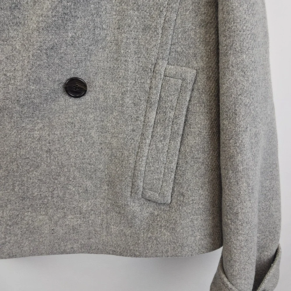 J.Crew Womens 8 Stadium Cloth Gray Wool Coat Nello Gori Jacket Quiet Luxury City - Picture 11 of 16